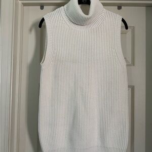 Michael Kors Cream Sleeveless Turtleneck Sweater